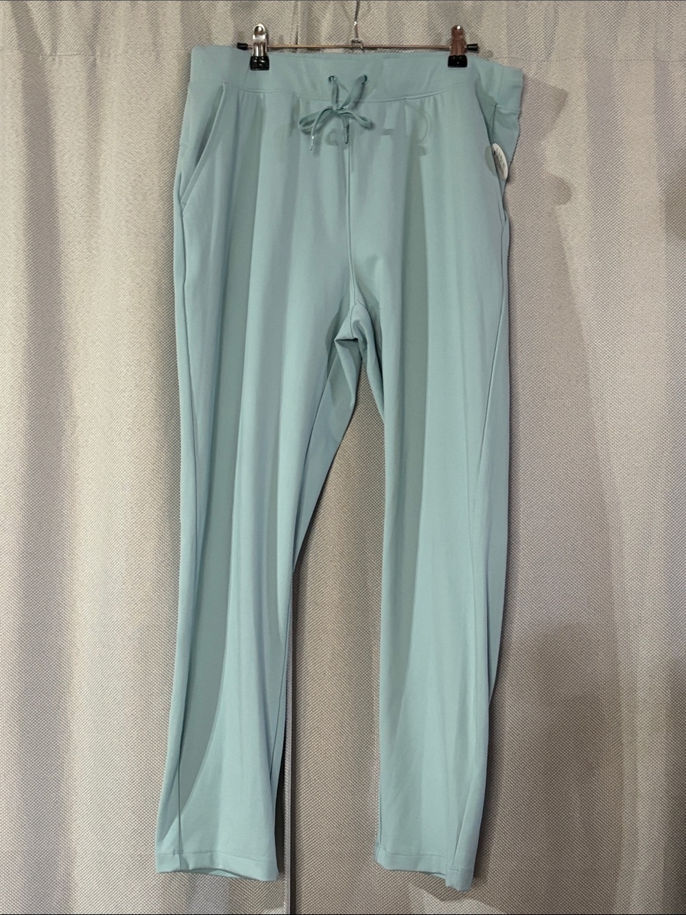 Yogalicious Baby Blue Drawstring Straight Leg Yoga Pants